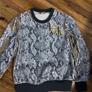 Ted baker sequin Snake Print Sweater with Gold Accents
